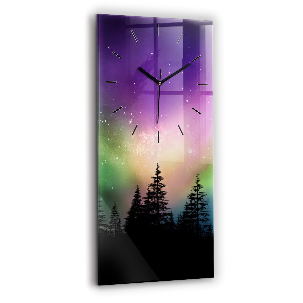 Vertical wall clock Northern lights