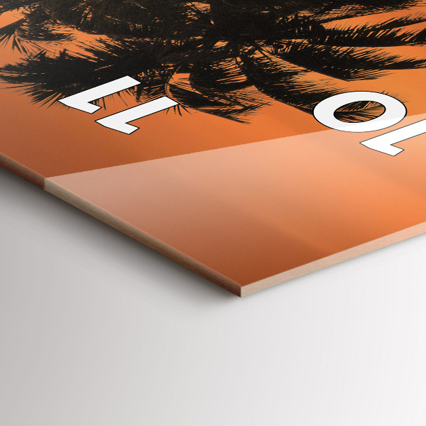 Vertical wall clock Sunset and palm trees