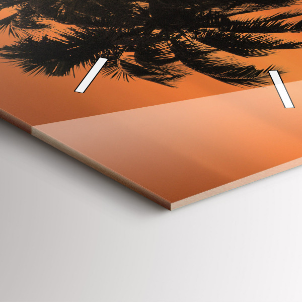 Vertical wall clock Sunset and palm trees