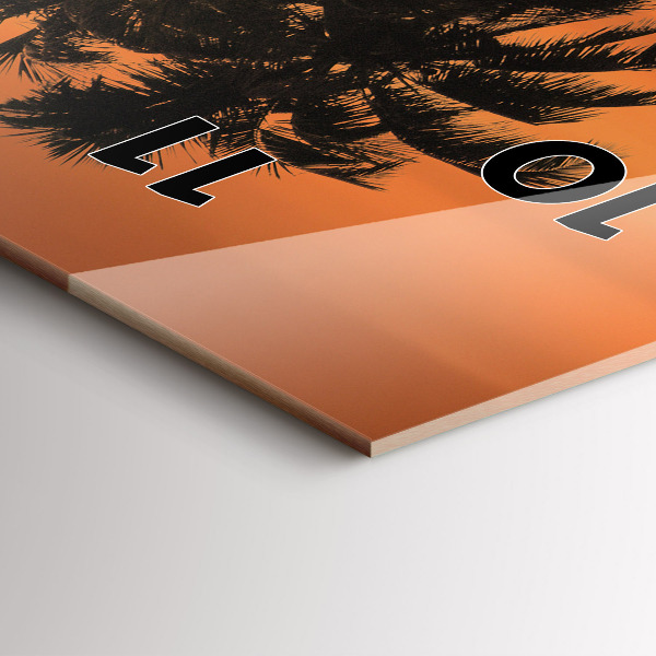 Vertical wall clock Sunset and palm trees