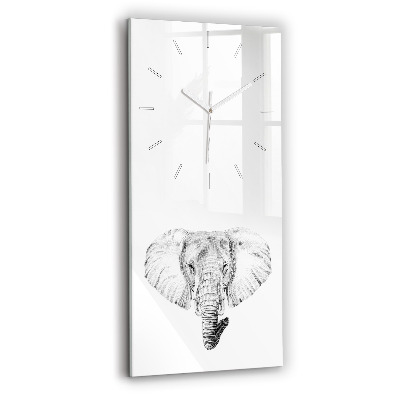 Vertical wall clock Graphic elephant head