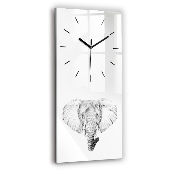Vertical wall clock Graphic elephant head