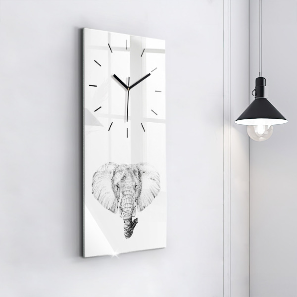 Vertical wall clock Graphic elephant head