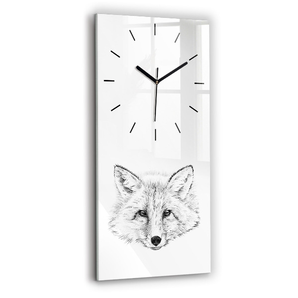 Vertical wall clock Graphic fox head