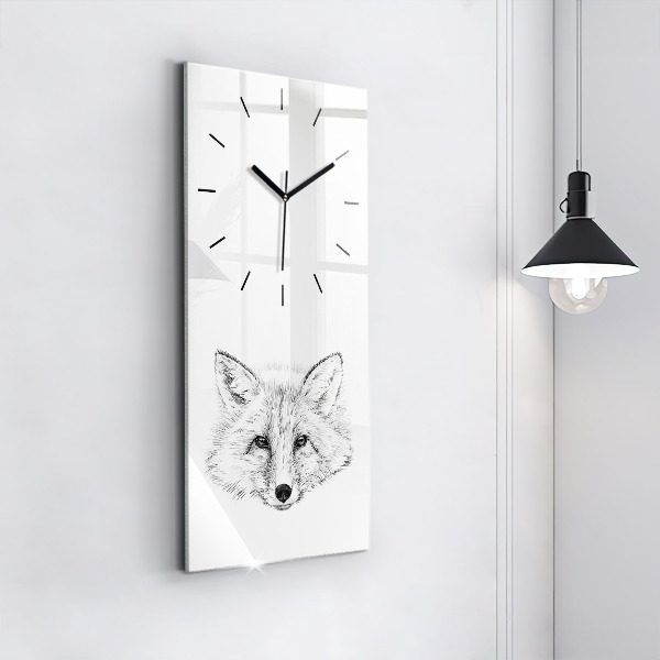 Vertical wall clock Graphic fox head