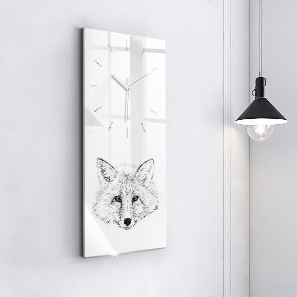 Vertical wall clock Graphic fox head