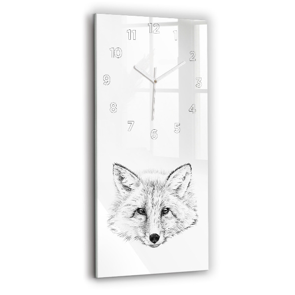 Vertical wall clock Graphic fox head