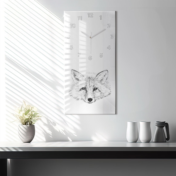 Vertical wall clock Graphic fox head
