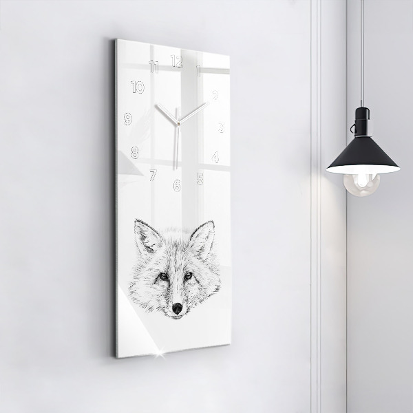 Vertical wall clock Graphic fox head