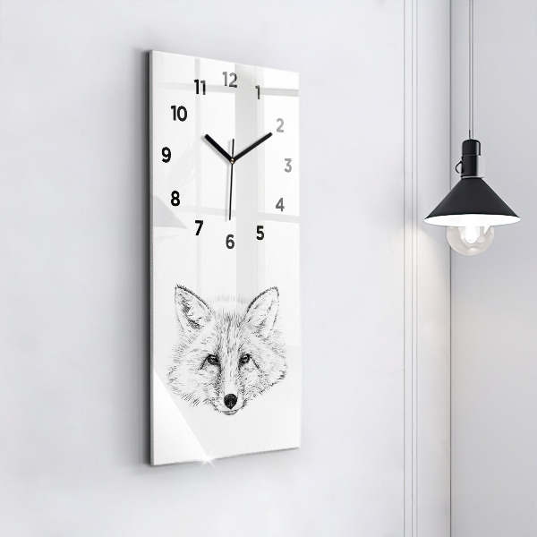 Vertical wall clock Graphic fox head