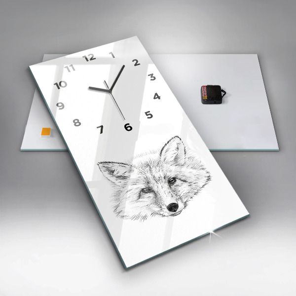 Vertical wall clock Graphic fox head