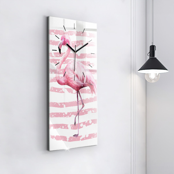 Vertical wall clock Flamingo Graphic