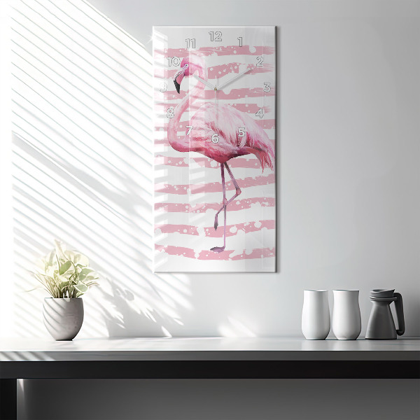Vertical wall clock Flamingo Graphic
