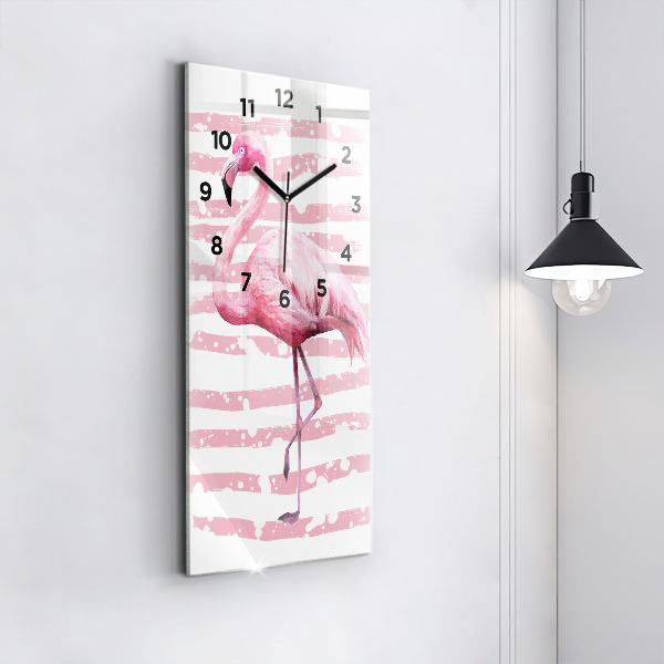 Vertical wall clock Flamingo Graphic