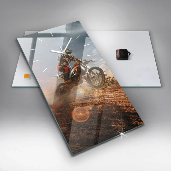 Vertical wall clock Man on a motorcycle