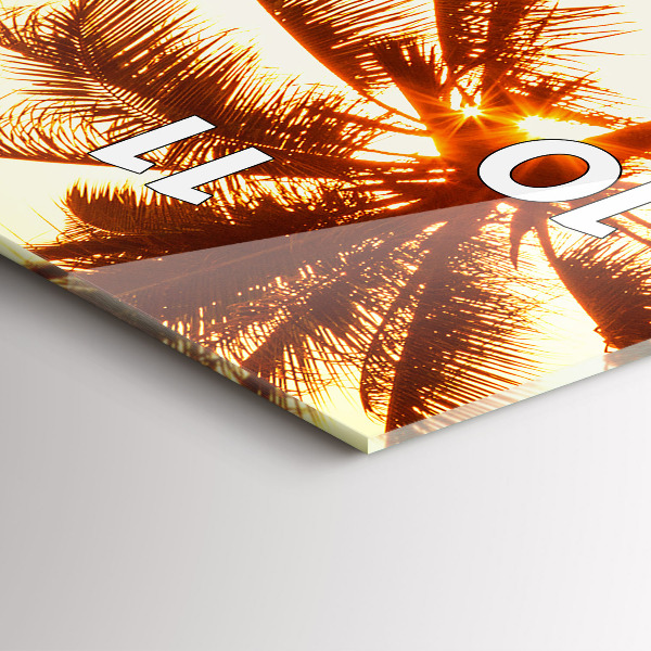 Vertical wall clock Sunny palm trees