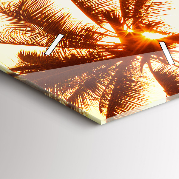 Vertical wall clock Sunny palm trees