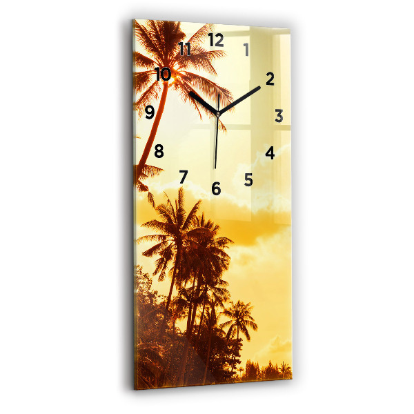 Vertical wall clock Sunny palm trees