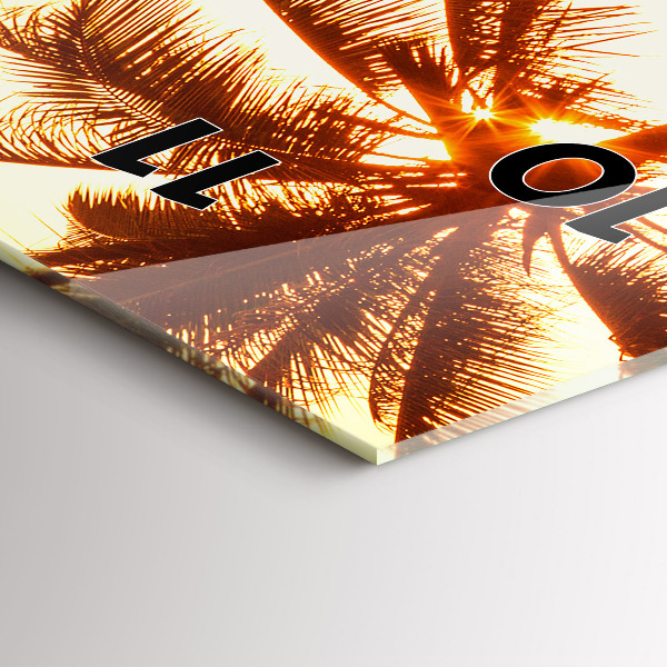 Vertical wall clock Sunny palm trees