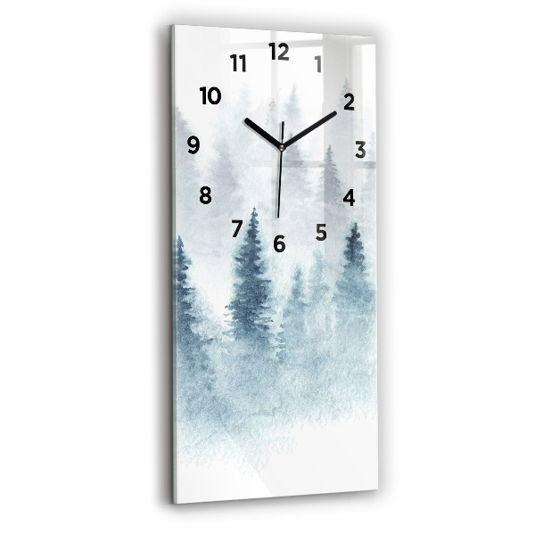 Vertical wall clock Winter forest