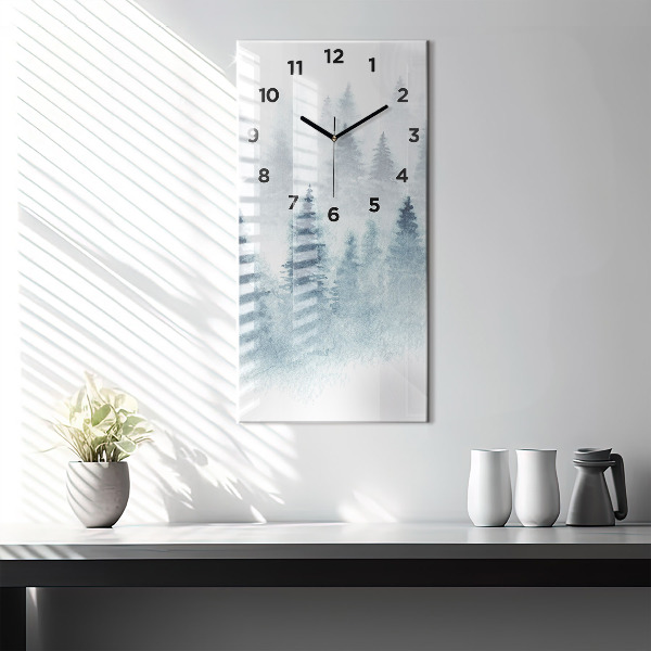 Vertical wall clock Winter forest