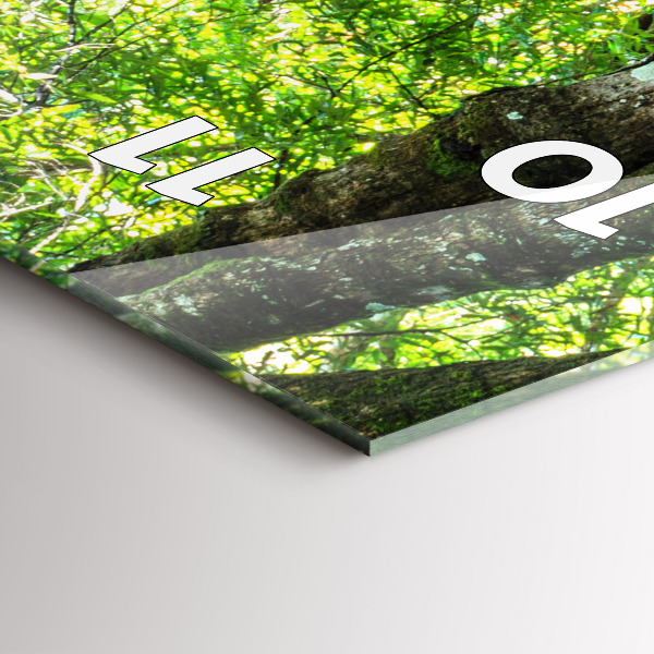 Vertical wall clock Waterfall in the forest