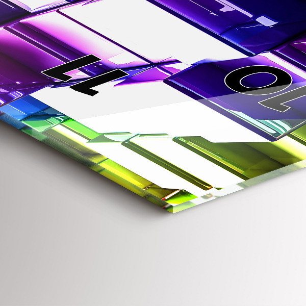 Vertical wall clock Colored cubes