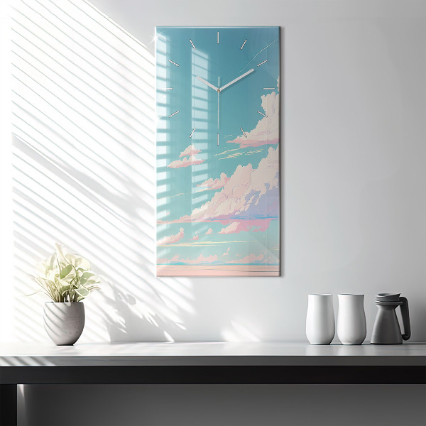 Vertical wall clock Pastel color of the sky