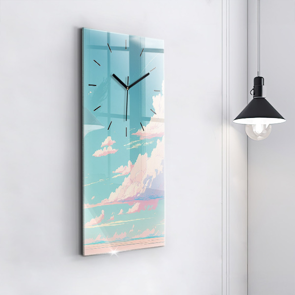 Vertical wall clock Pastel color of the sky