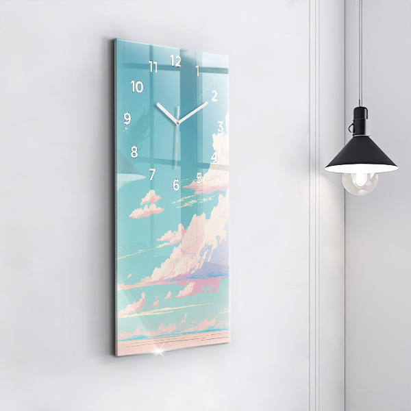 Vertical wall clock Pastel color of the sky