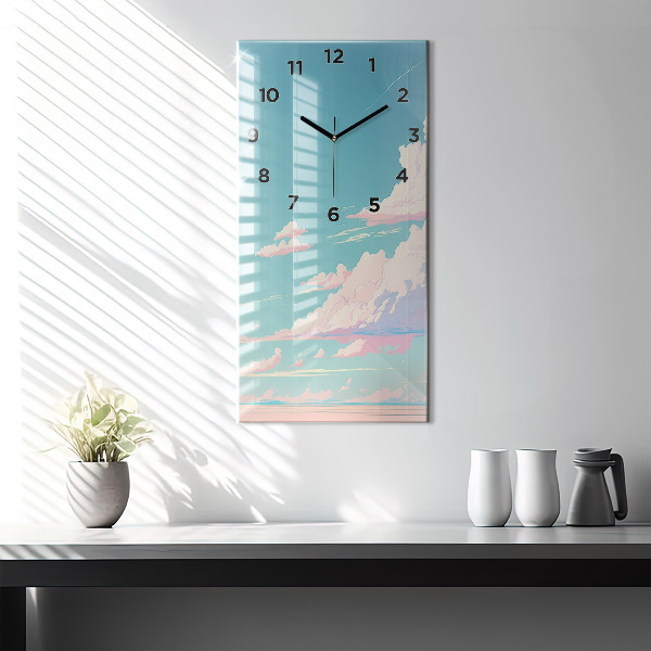 Vertical wall clock Pastel color of the sky