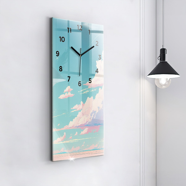 Vertical wall clock Pastel color of the sky