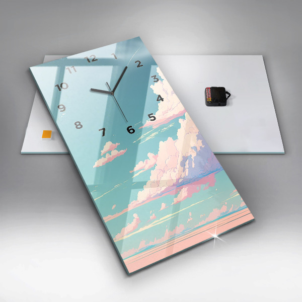 Vertical wall clock Pastel color of the sky