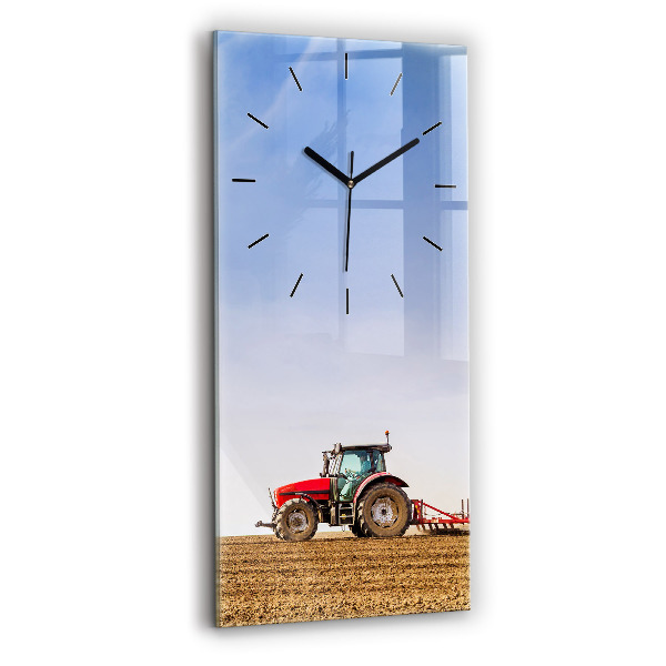 Vertical wall clock Farmer on a tractor