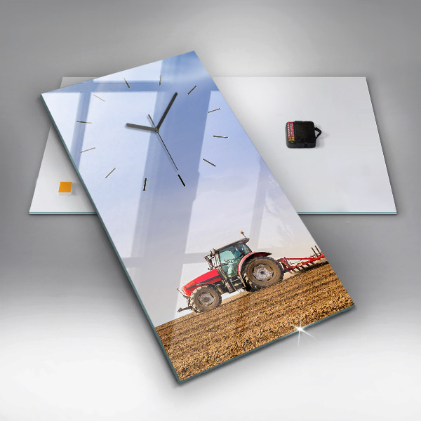 Vertical wall clock Farmer on a tractor