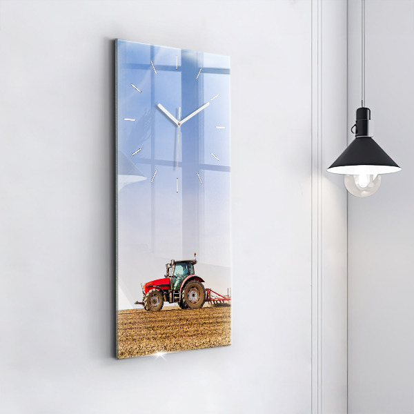 Vertical wall clock Farmer on a tractor