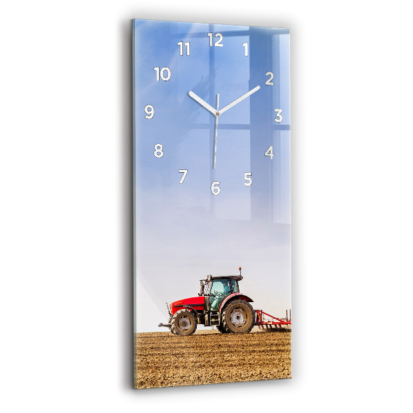 Vertical wall clock Farmer on a tractor