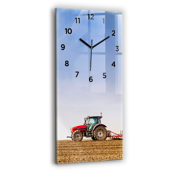 Vertical wall clock Farmer on a tractor