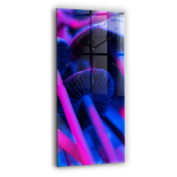 Vertical wall clock Magic colorful mushrooms