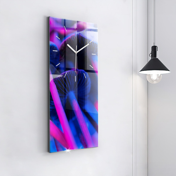 Vertical wall clock Magic colorful mushrooms