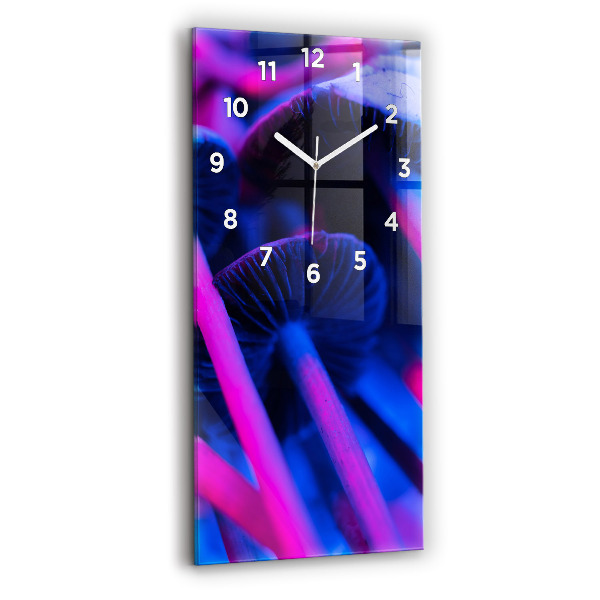 Vertical wall clock Magic colorful mushrooms