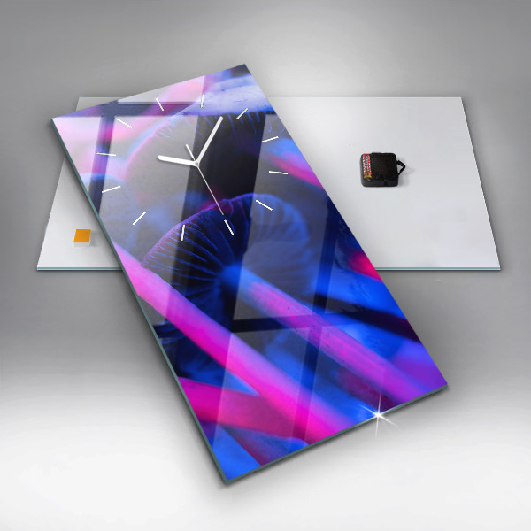 Vertical wall clock Magic colorful mushrooms