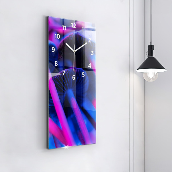 Vertical wall clock Magic colorful mushrooms