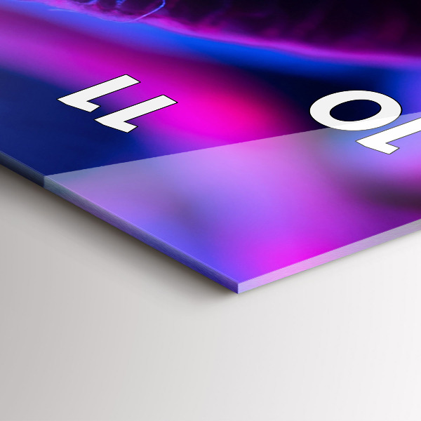 Vertical wall clock Magic colorful mushrooms