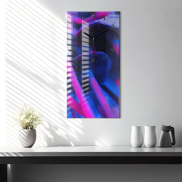 Vertical wall clock Magic colorful mushrooms