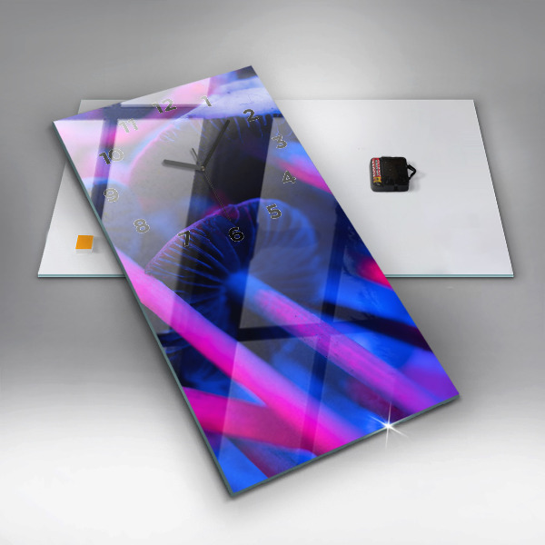 Vertical wall clock Magic colorful mushrooms