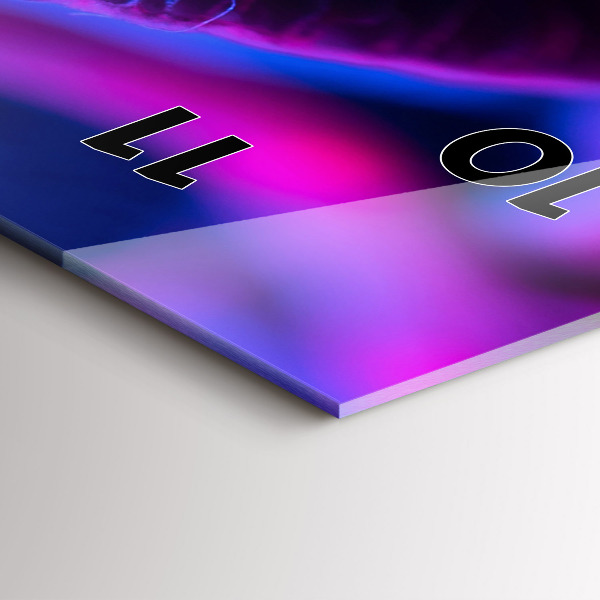 Vertical wall clock Magic colorful mushrooms