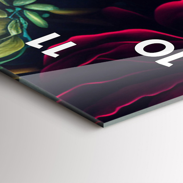 Vertical wall clock Vintage flower bouquet