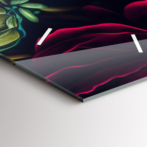 Vertical wall clock Vintage flower bouquet