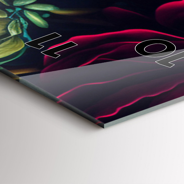 Vertical wall clock Vintage flower bouquet